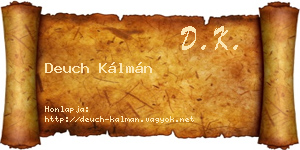 Deuch Kálmán névjegykártya